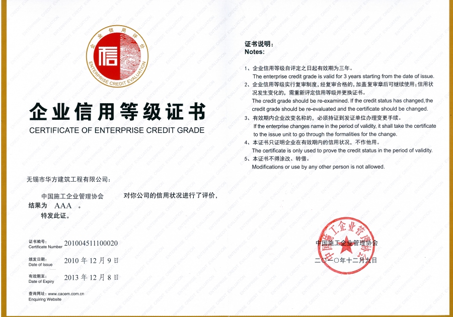 中施企協AAA級信用企業