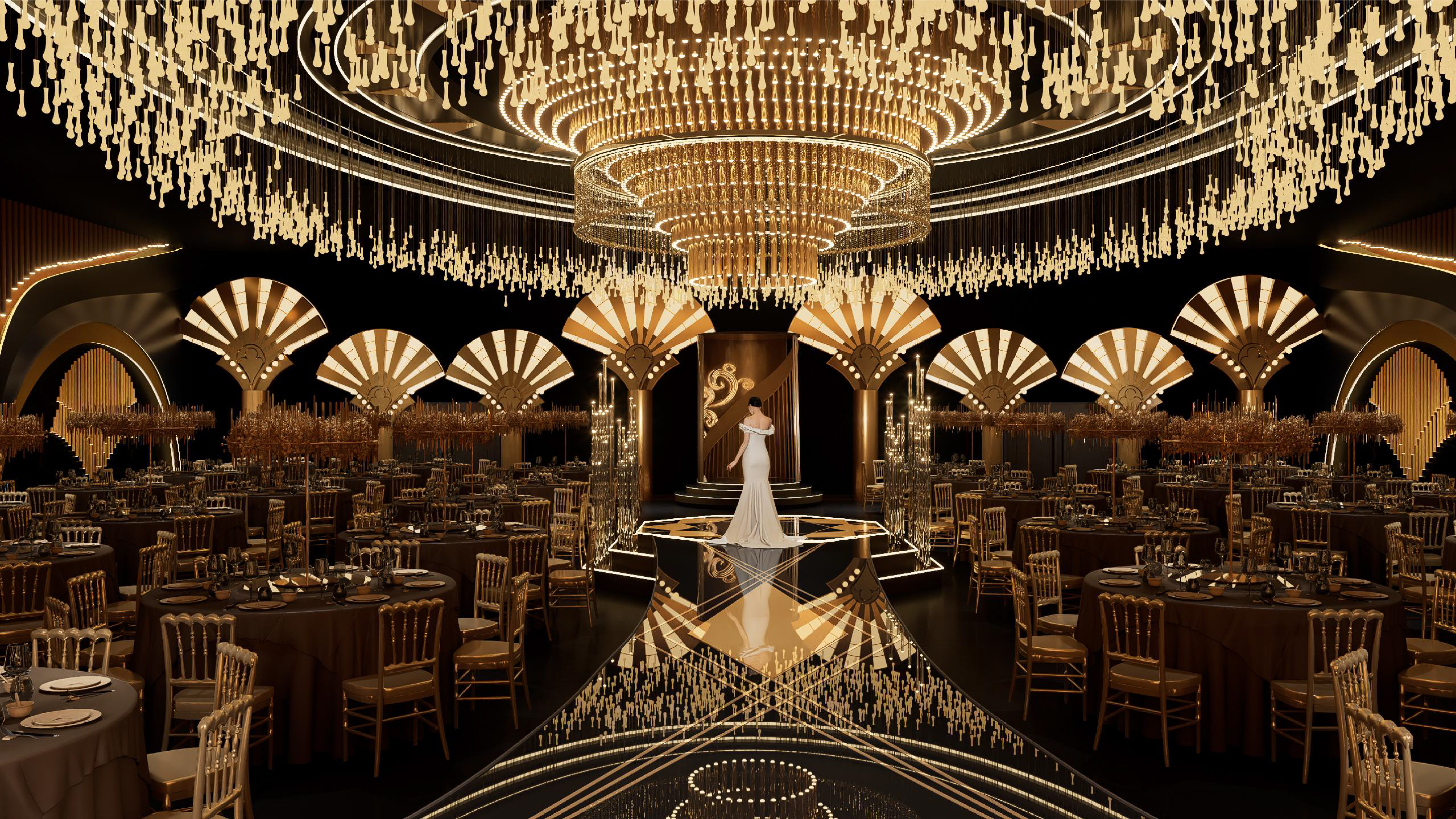 欣旺裕隆1號(hào)廳 星光盛宴：尊貴奧斯卡婚禮堂 奧斯卡頒獎(jiǎng)典禮風(fēng)格 強(qiáng)化儀式感
